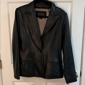 Wilsons Leather Women's Black Leather Blazer
